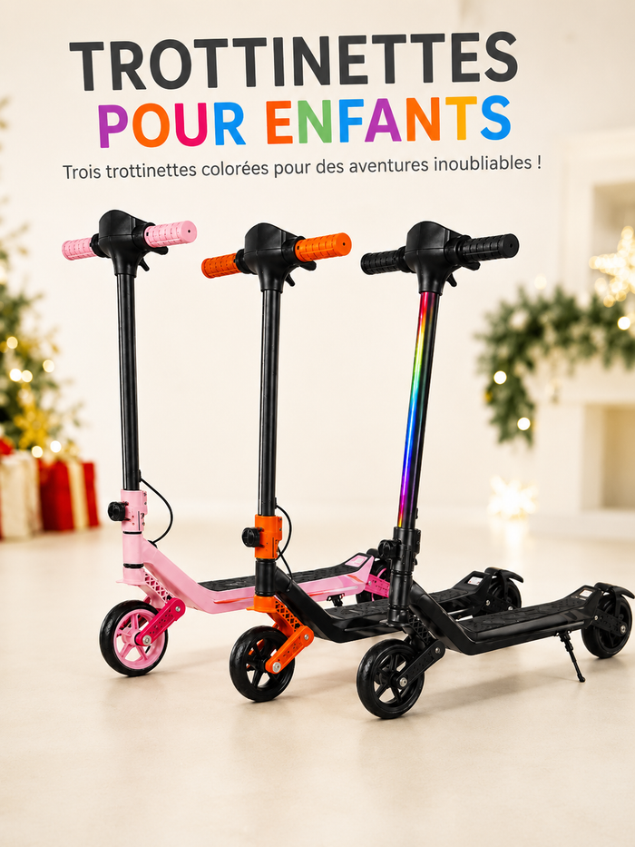 Trottinette Électrique Enfant Lumineuse - 3 Niveaux LED (6-14 ans)