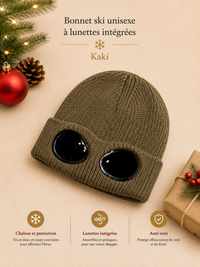 Bonnet Ski Unisexe à Lunettes Intégrées - Anti-Vent