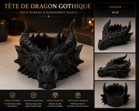 Tête de Dragon Gothique - Déco Bureau & Rangement Bijoux