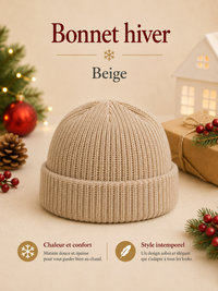 Bonnet Hiver Unisexe Tricoté - 5 Coloris
