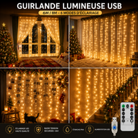 Guirlande Lumineuse USB avec Télécommande - Chambre & Fêtes
