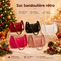 Sac Bandoulière Rétro Cuir PU - Style Hobo Décontracté
