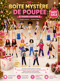 Boîte Mystère Poupée Mannequin - Modèle Surprise, Cheveux Longs