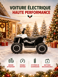 Quad Électrique Enfant 12V - 2 Vitesses, Phares LED & Klaxon