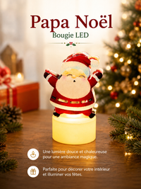Lampe Bougie LED de Noël - Sapin, Père Noël & Bonhomme de Neige
