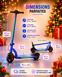 Trottinette Électrique Enfant - Écran LCD, Bluetooth, Lumières
