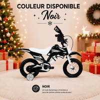 Vélo Enfant Style Motocross - Roues Stabilisatrices, Plaque Numéro (3-7 ans)