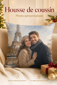 Housse de Coussin Photo Personnalisée