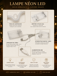 Enseigne Néon LED Personnalisable - USB/Pile