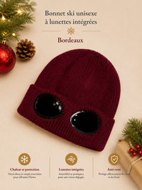Bonnet Ski Unisexe à Lunettes Intégrées - Anti-Vent