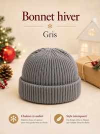 Bonnet Hiver Unisexe Tricoté - 5 Coloris
