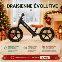 Draisienne Bébé Évolutive - Poignées Antidérapantes, Selle PU (18 mois à 5 ans)