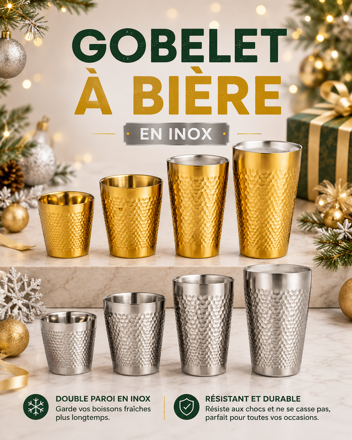 Gobelets Bière Isotherme Inox - Double Paroi