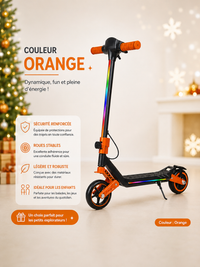 Trottinette Électrique Enfant Lumineuse - 3 Niveaux LED (6-14 ans)