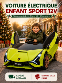 Voiture Électrique Enfant Sport 12V - Télécommande 2.4G