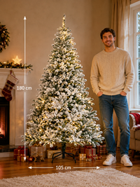 Sapin de Noël Artificiel Enneigé Premium - 750 Branches