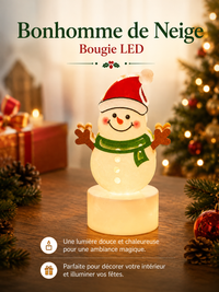 Lampe Bougie LED de Noël - Sapin, Père Noël & Bonhomme de Neige
