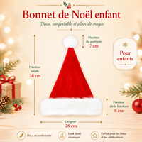 Bonnet de Père Noël Peluche - Adulte & Enfant