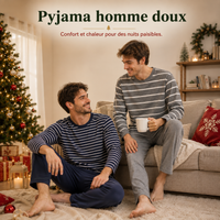 Pyjama Homme Confort Manches Longues - Ensemble 2 Pièces