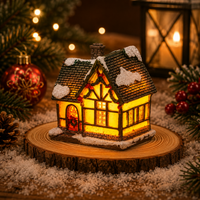 Petite Maison de Noël Lumineuse LED - Village Enneigé