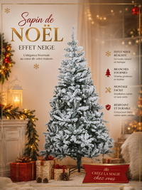 Sapin de Noël Artificiel Enneigé Premium - 750 Branches