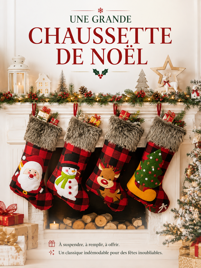 Grande Chaussette de Noël Range-Bonbons