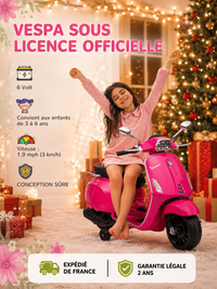 Scooter Électrique Enfant Vintage - Musique MP3, Port USB, Rose