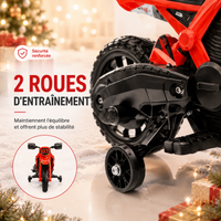 Moto Cross Électrique Enfant - Double Moteur, Klaxon (3-8 ans)