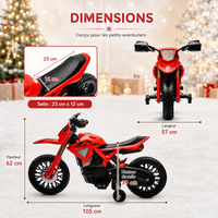 Moto Cross Électrique Enfant - Double Moteur, Klaxon (3-8 ans)
