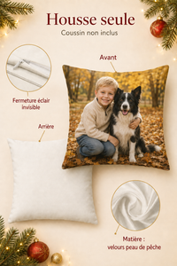 Housse de Coussin Photo Personnalisée
