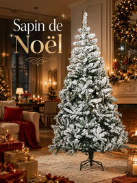 Sapin de Noël Artificiel Enneigé Premium - 750 Branches