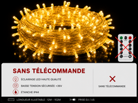 Guirlande Lumineuse Extérieure Étanche - Sapin & Façade (12m à 102m)