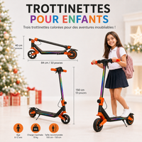 Trottinette Électrique Enfant Lumineuse - 3 Niveaux LED (6-14 ans)