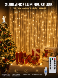 Guirlande Lumineuse USB avec Télécommande - Chambre & Fêtes