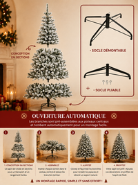 Sapin de Noël Artificiel Enneigé Premium - 750 Branches