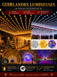Guirlande Lumineuse Extérieure Étanche - Sapin & Façade (12m à 102m)