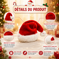 Bonnet de Père Noël Peluche - Adulte & Enfant