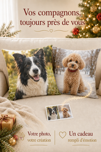 Housse de Coussin Photo Personnalisée