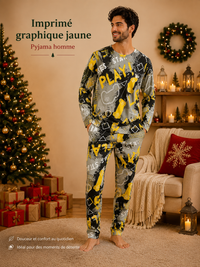 Pyjama Homme Confort Manches Longues - Ensemble 2 Pièces