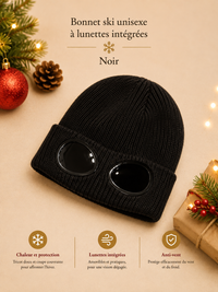 Bonnet Ski Unisexe à Lunettes Intégrées - Anti-Vent