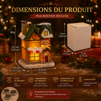 Petite Maison de Noël Lumineuse LED - Village Enneigé