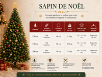 Sapin de Noël Artificiel Vert - avec ou sans Lot d'Ornements (90 à 180cm)