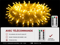 Guirlande Lumineuse Extérieure Étanche - Sapin & Façade (12m à 102m)
