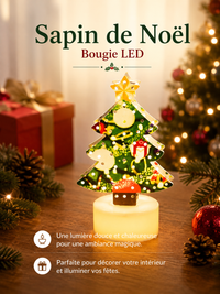 Lampe Bougie LED de Noël - Sapin, Père Noël & Bonhomme de Neige