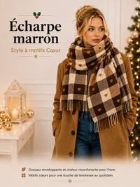 Écharpe Cœur Femme Hiver - Douce et Chaude