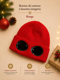 Bonnet Ski Unisexe à Lunettes Intégrées - Anti-Vent