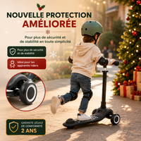 Trottinette Enfant Pliable - Guidon 4 Niveaux, Plateau Lumineux (3-10 ans)