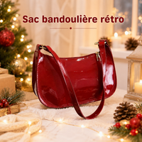 Sac Bandoulière Rétro Cuir PU - Style Hobo Décontracté