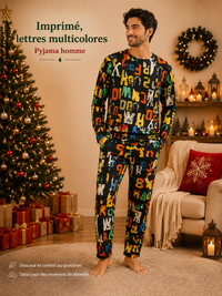 Pyjama Homme Confort Manches Longues - Ensemble 2 Pièces