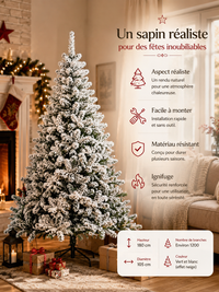 Sapin de Noël Artificiel Enneigé Premium - 750 Branches